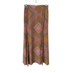 Momoni 100% Silk Theo Skirt Colorful Geometric Circle Print Artsy Italy Made S